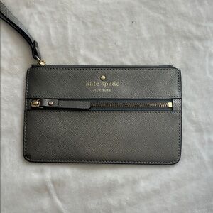 Kate Spade Metallic Gray Wristlet